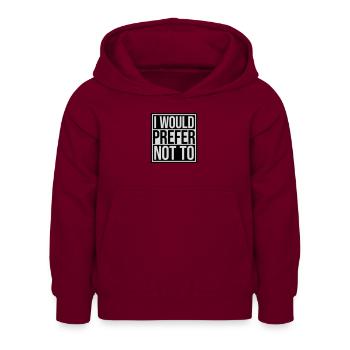 Je préfère ne pas - Sweat à capuche Enfant - bordeaux - Devant - AI Model Kid Female (0cm)