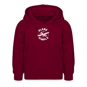 Plane and Simple - Kids Hoodie - bordeaux - Front - AI Model Kid Female (0cm)