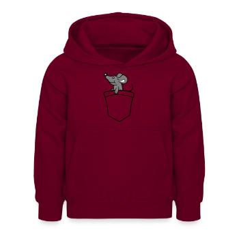 Mouse Shirt Bag Bag on the Go Traveling Cute - Kids Hoodie - bordeaux - Front - AI Model Kid Female (0cm)