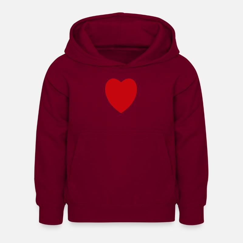 coeurs 4image2 - Sweat à capuche Enfant - bordeaux