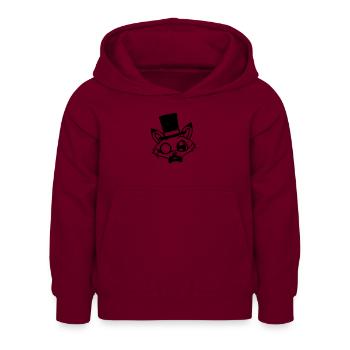 Fox Red Fox Sir Mr. Top Hat Monocle Glasses - Kids Hoodie - bordeaux - Front - AI Model Kid Female (0cm)