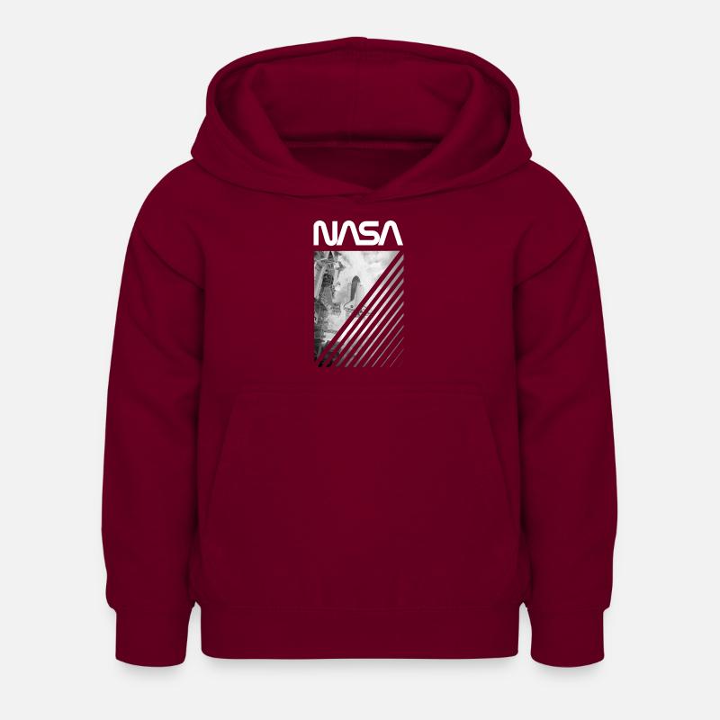 Logo di lancio dello Space Shuttle della NASA - Felpa con cappuccio per bambini - rosso bordeaux