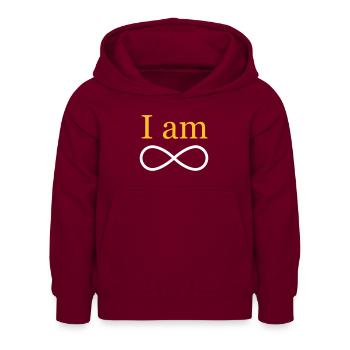 Je suis infini - Sweat à capuche Enfant - bordeaux - Devant - AI Model Kid Female (0cm)