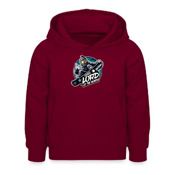 Lord of the boards Snowboard Boarder - raffstaff ® - Kinder Hoodie - Bordeaux - Vorne - AI Model Kid Female (0cm)
