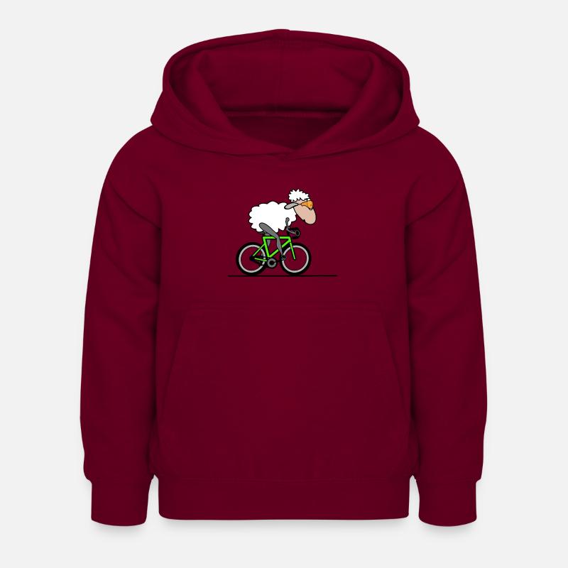 Moutons cyclistes - Sweat à capuche Enfant - bordeaux