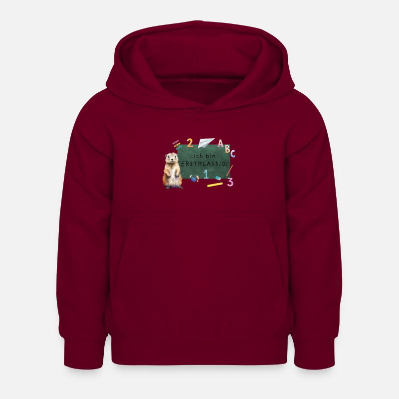 Schulanfang Murmeltier - Kinder Hoodie - Bordeaux