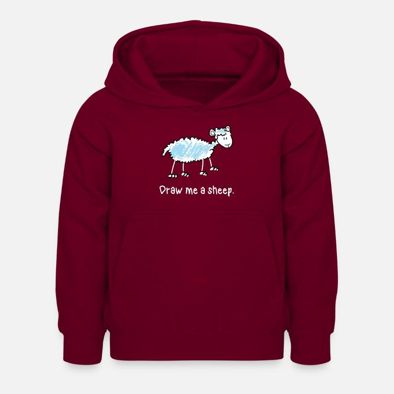 Draw me a sheep (dark background Tshirt) - Sweat à capuche Enfant - bordeaux