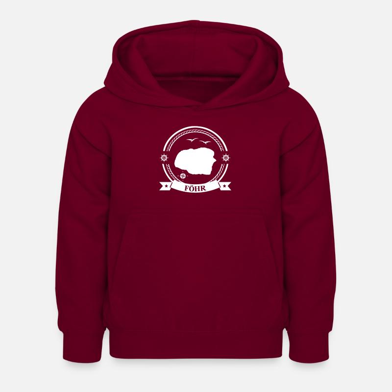 Föhr Design Classique - L’île de 2000 - Sweat à capuche Enfant - bordeaux