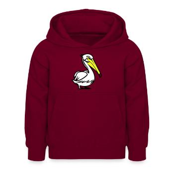 Bande dessinée Pelikan - Sweat à capuche Enfant - bordeaux - Devant - AI Model Kid Female (0cm)