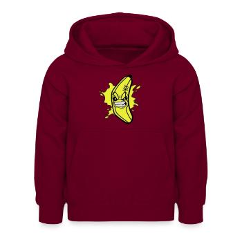 Angry banana - Sweat à capuche Enfant - bordeaux - Devant - AI Model Kid Female (0cm)