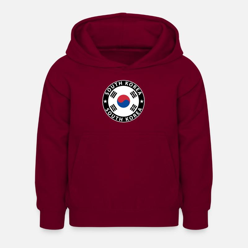 Corea del Sud - Felpa con cappuccio per bambini - rosso bordeaux