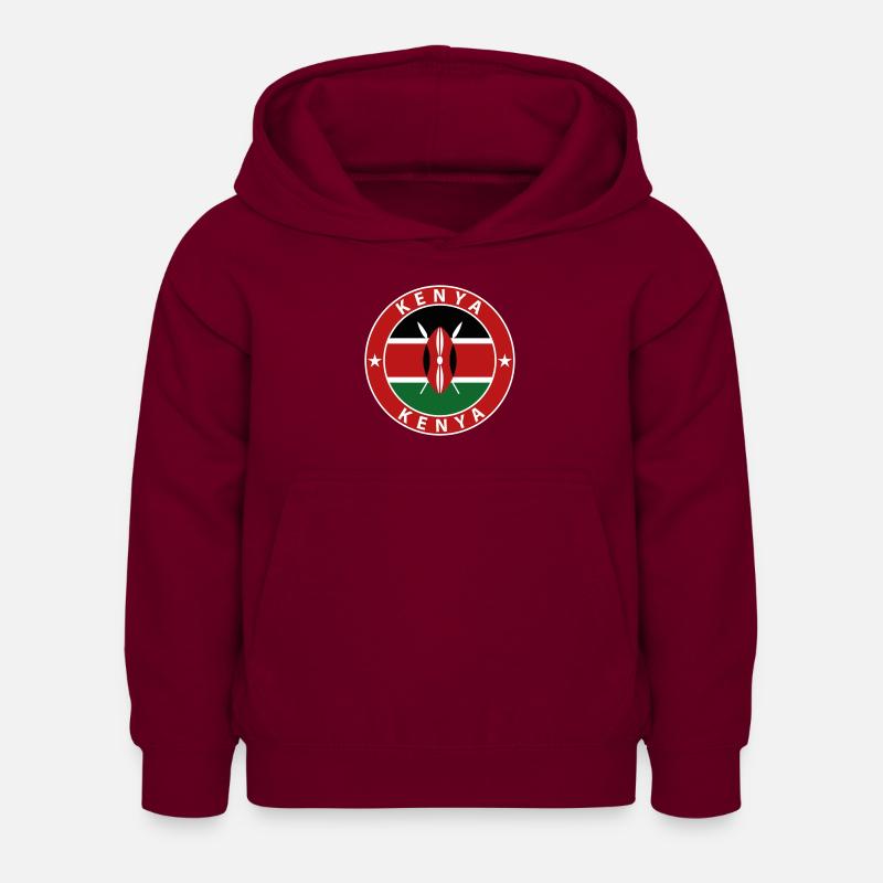 Kenya - Sweat à capuche Enfant - bordeaux