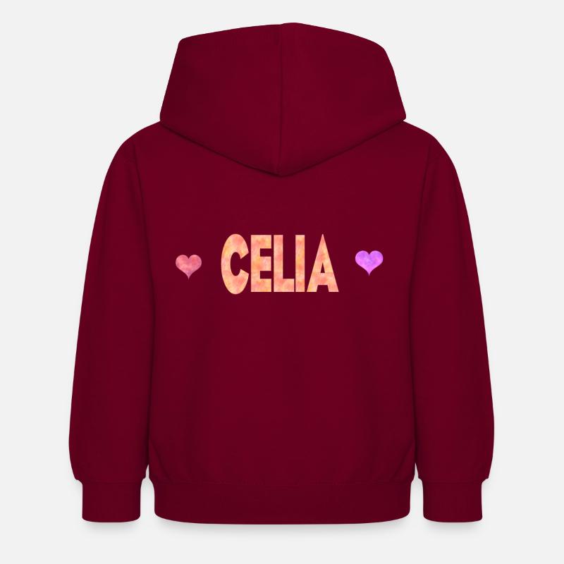 Celia - Sweat à capuche Enfant - bordeaux