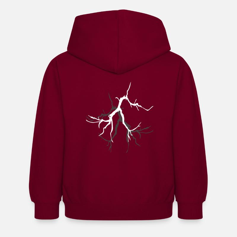 Lightning with Lightning Bolt graphics - Kids Hoodie - bordeaux