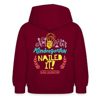 Kindergarten genagelt es Clark Elementary - Kinder Hoodie - Bordeaux - Hinten - AI Model Kid Female (0cm)