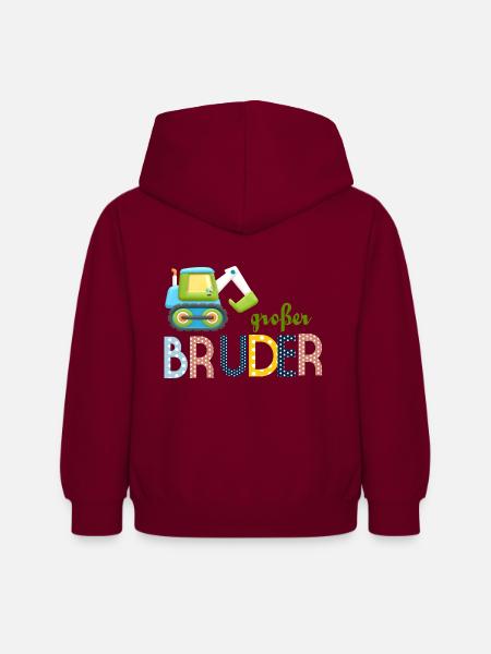 großer Bruder Traktor - Kinder Hoodie - Bordeaux
