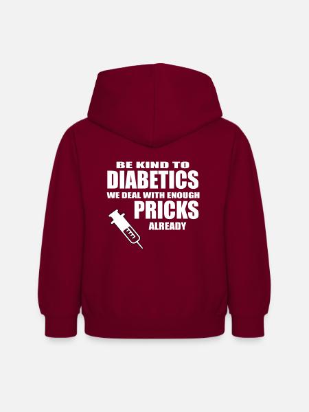 Diabetiker - Kinder Hoodie - Bordeaux