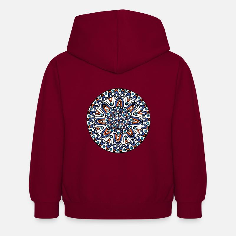 Mandala - Sweat à capuche Enfant - bordeaux