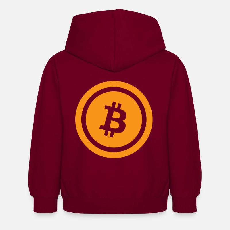 Bitcoin - Sweat à capuche Enfant - bordeaux