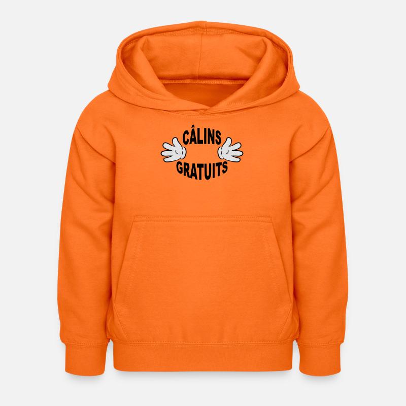 Câlins gratuits mains - Sweat à capuche Enfant - orange