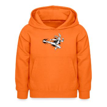 Heavy Metal Osterhase Rocker Ostern Hardcore Hase - Kinder Hoodie - Orange - Vorne - AI Model Kid Female (0cm)