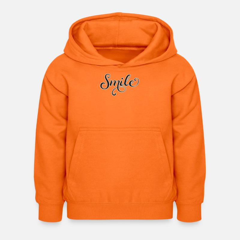 Smiling Script Lettering Smile - Kids Hoodie - orange
