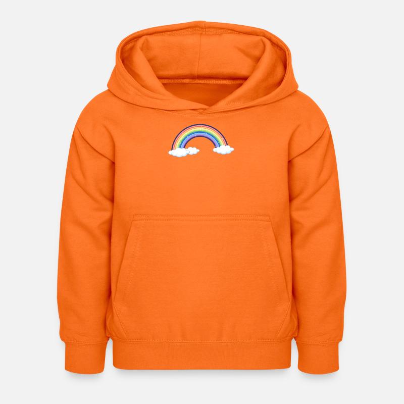Arc-en-ciel vibrant sur les nuages - Sweat à capuche Enfant - orange