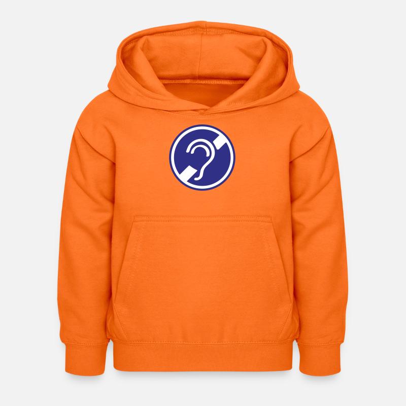 Sourd, malentendant, surdité, signe de perte auditive - Sweat à capuche Enfant - orange