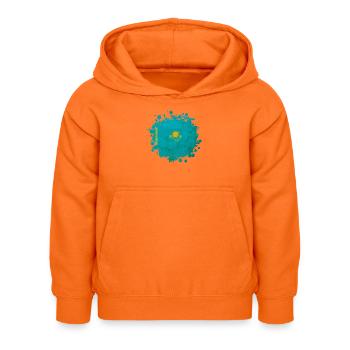 Drapeau vintage du Kazakhstan - Sweat à capuche Enfant - orange - Devant - AI Model Kid Female (0cm)