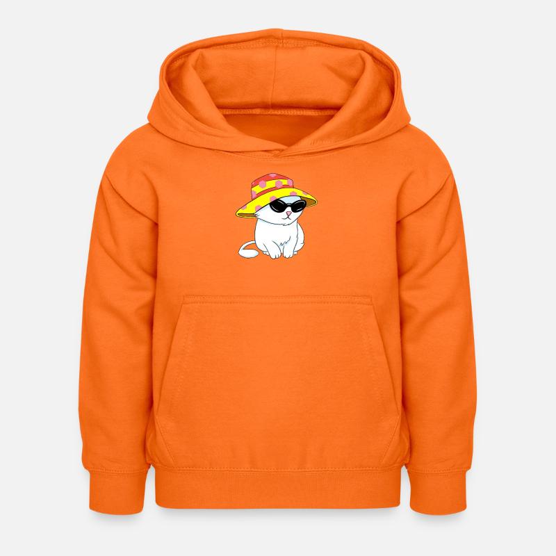 Chaton de style plage - Sweat à capuche Enfant - orange