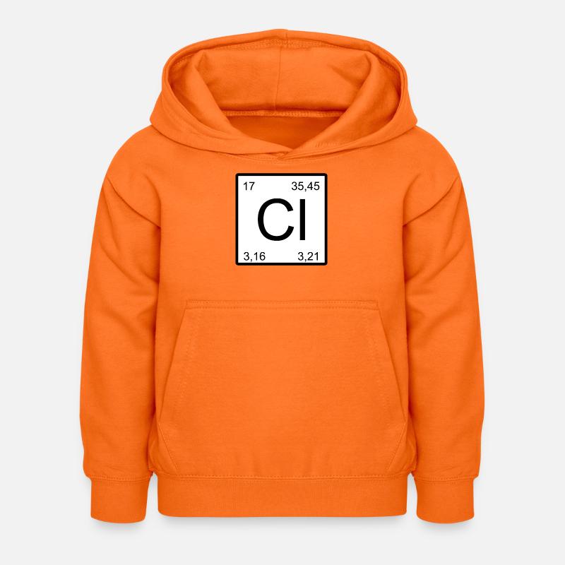 Chlor Quadrat Element Design - Kinder Hoodie - Orange