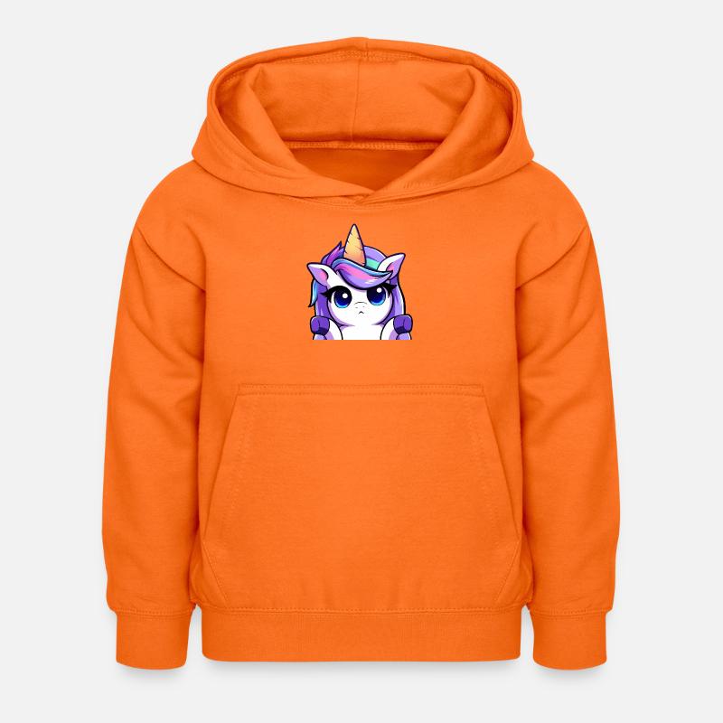 Lya Einhorn Schulterzuckend - Kinder Hoodie - Orange