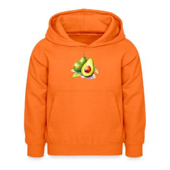 Fraîcheur de l’avocat aquarelle - Sweat à capuche Enfant - orange - Devant - AI Model Kid Female (0cm)