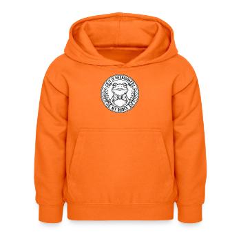 Mittwoch-Frosch-Fliege-Logo - Kinder Hoodie - Orange - Vorne - AI Model Kid Female (0cm)