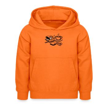 repas - Sweat à capuche Enfant - orange - Devant - AI Model Kid Female (0cm)