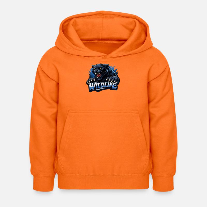 Logo de la faune des Panthères - Sweat à capuche Enfant - orange