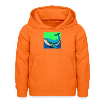 Wal - Kinder Hoodie - Orange - Vorne - AI Model Kid Female (0cm)