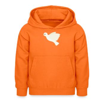 Colombe d’ivoire en vol - Sweat à capuche Enfant - orange - Devant - AI Model Kid Female (0cm)