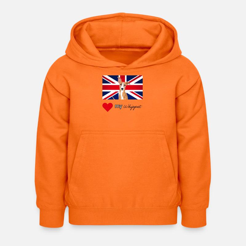 LUVMYWHIPPET (texte noir, Vibrant) - Sweat à capuche Enfant - orange