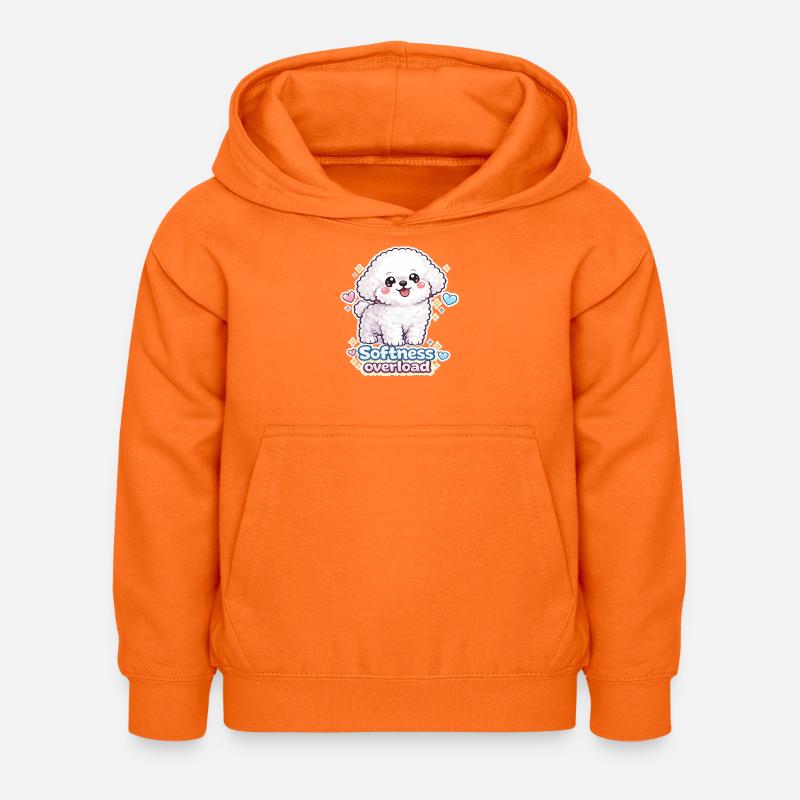 Surcharge de douceur - Design de chien Bichon mignon - Sweat à capuche Enfant - orange