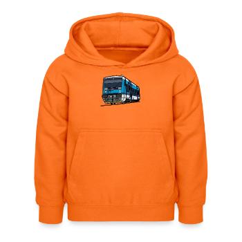Train RegioSpider CD 841 – Linienzeichnung - Kinder Hoodie - Orange - Vorne - AI Model Kid Female (0cm)