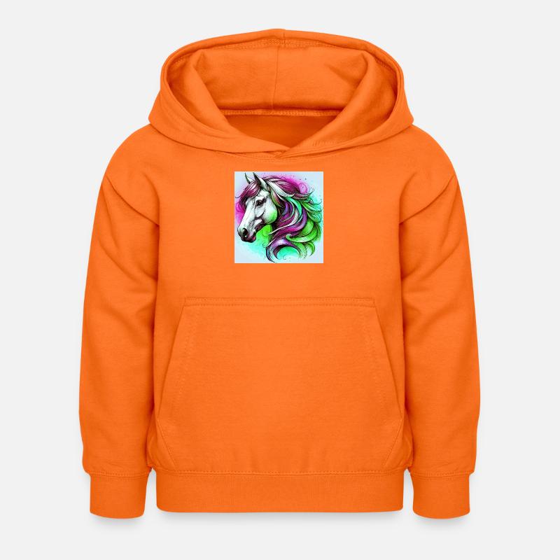 cheval - Sweat à capuche Enfant - orange