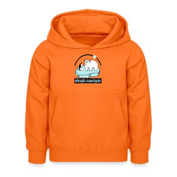 Réfugiés climatiques - Sweat à capuche Enfant - orange - Devant - AI Model Kid Female (0cm)