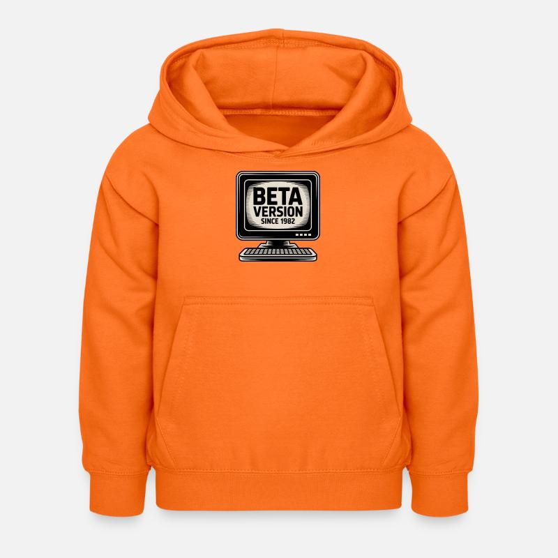 Retro Computer Beta Version Design - Kids Hoodie - orange
