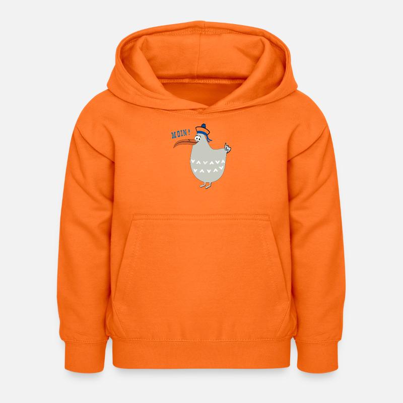 Moin, maritim, Möwe - Kinder Hoodie - Orange