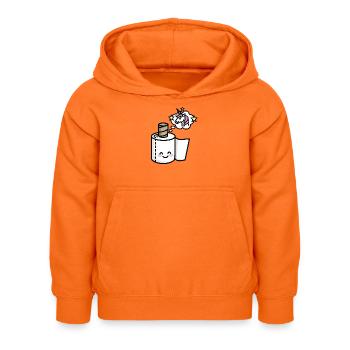 I'm beautiful - unicorn / toilet paper - Sweat à capuche Enfant - orange - Devant - AI Model Kid Female (0cm)