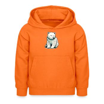 Eisbär - Kinder Hoodie - Orange - Vorne - AI Model Kid Female (0cm)