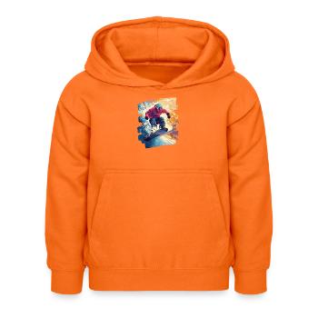 Snowboarder poudreuse - Sweat à capuche Enfant - orange - Devant - AI Model Kid Female (0cm)