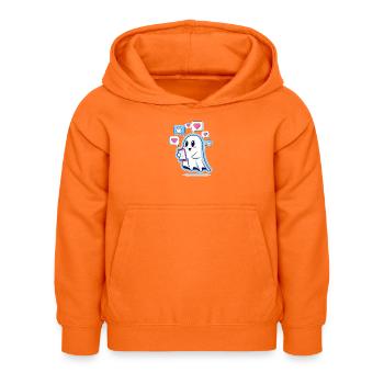 Fantôme mignon avec smartphone - Sweat à capuche Enfant - orange - Devant - AI Model Kid Female (0cm)