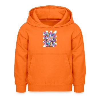 Chat Rétro Enfants Années 60 - Sweat à capuche Enfant - orange - Devant - AI Model Kid Female (0cm)